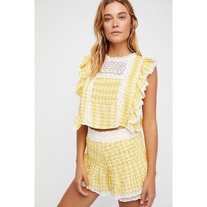 Free People tessa shortie set in yellow